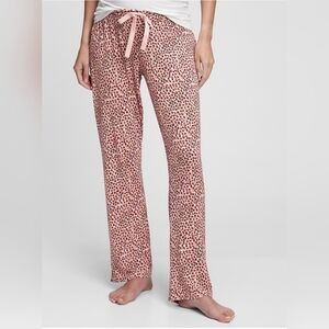Pink Animal Print Maternity Sleep Pants, GAP Size-Small